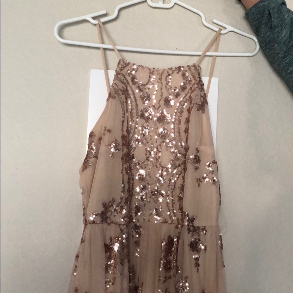 Full Length Windsor Rose Gold Sequin Dress